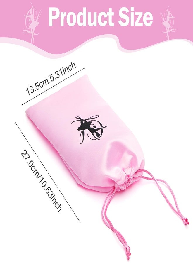 TARINI Ballet Shoe Bags, Dance Bag, Shoe Storage Bags, Pink Ballet Shoe Storage Bag - Drawstring Satin Pouch for Pointe & Practice Shoes - Image 5